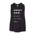 Sweat Now. Wine Later. Ladies Crop Tank