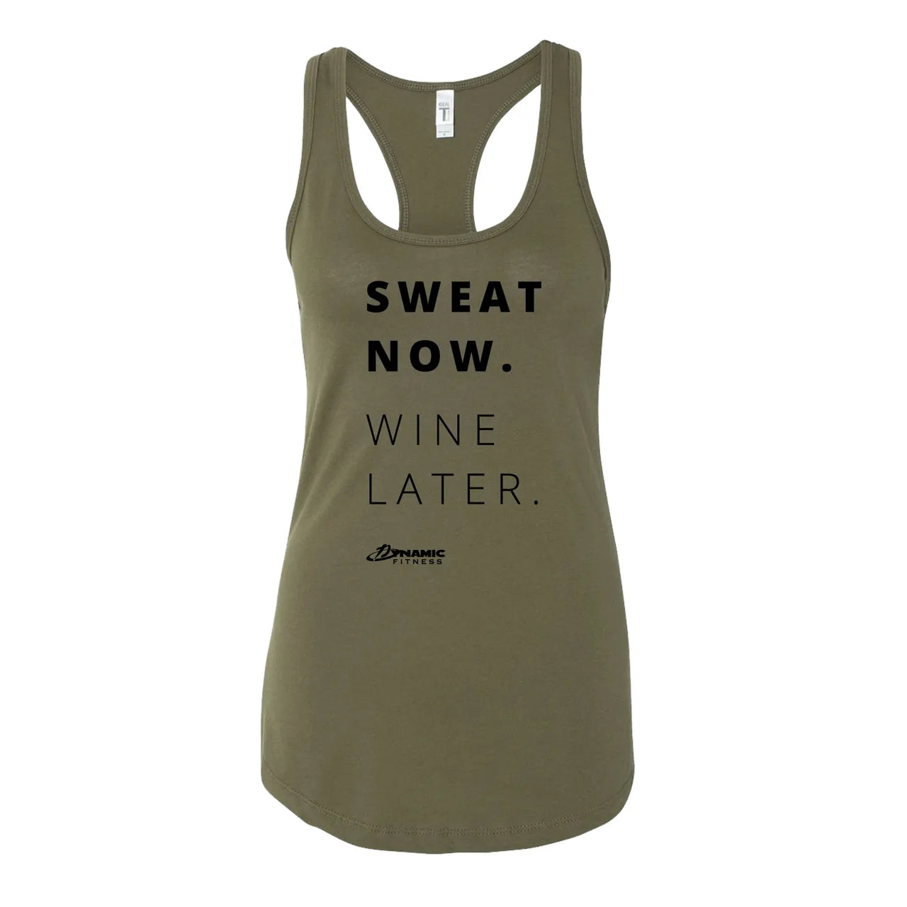 Sweat Now. Wine Later. Ladies Tank